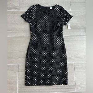 Old Navy pointe-knit 100% cotton black dots S petite BNWT